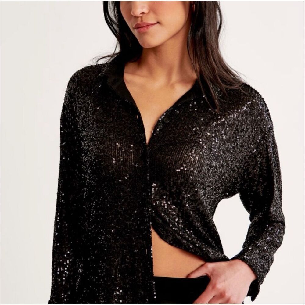 Abercrombie and Fitch Sequin Button Down Top Size XS